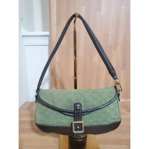 Louis Vuitton Handbags - Authent Louis Vuitton Marjorie Monogram Mini Lin Khaki Green Canvas Shoulder Bag